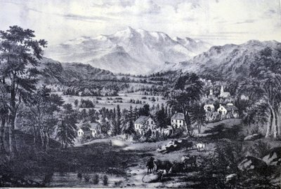 Mount Washington und die Weißen Berge. Vom Tal von Conway von N. and Ives, J.M. Currier